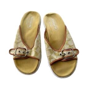 COACH Signature P229 Bonny Vintage Slip On Sandals Size 9B